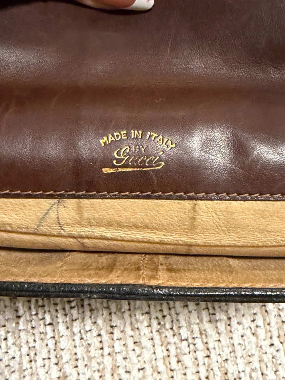 Gucci Vintage Brown Leather Sherry Line Briefcase portFolio